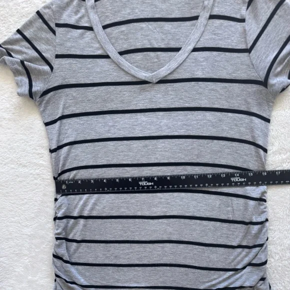 Ragdoll Maternity Grey Black Striped Shirt Size Small - Picture 4 of 6